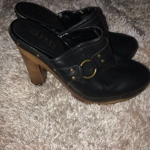 Ralph Lauren leather clog heels